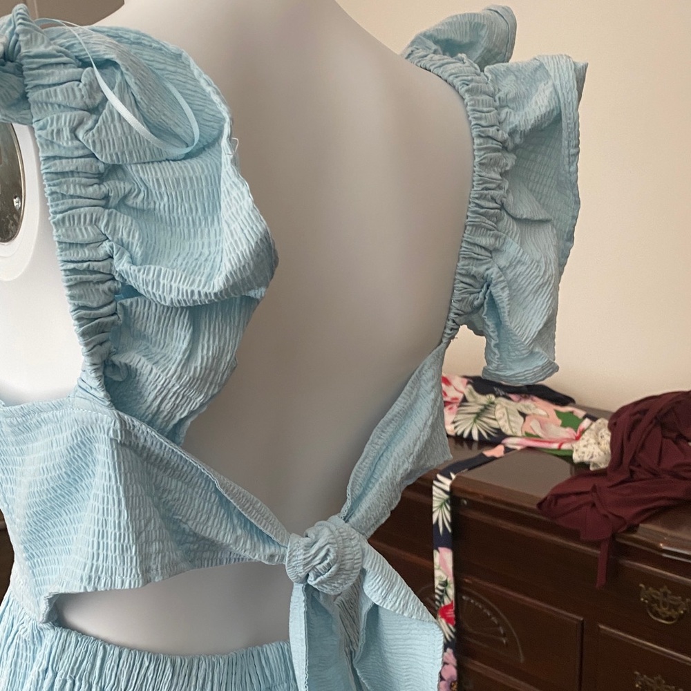 Miami Light Blue Ruffled Dress - Picture 4 of 6